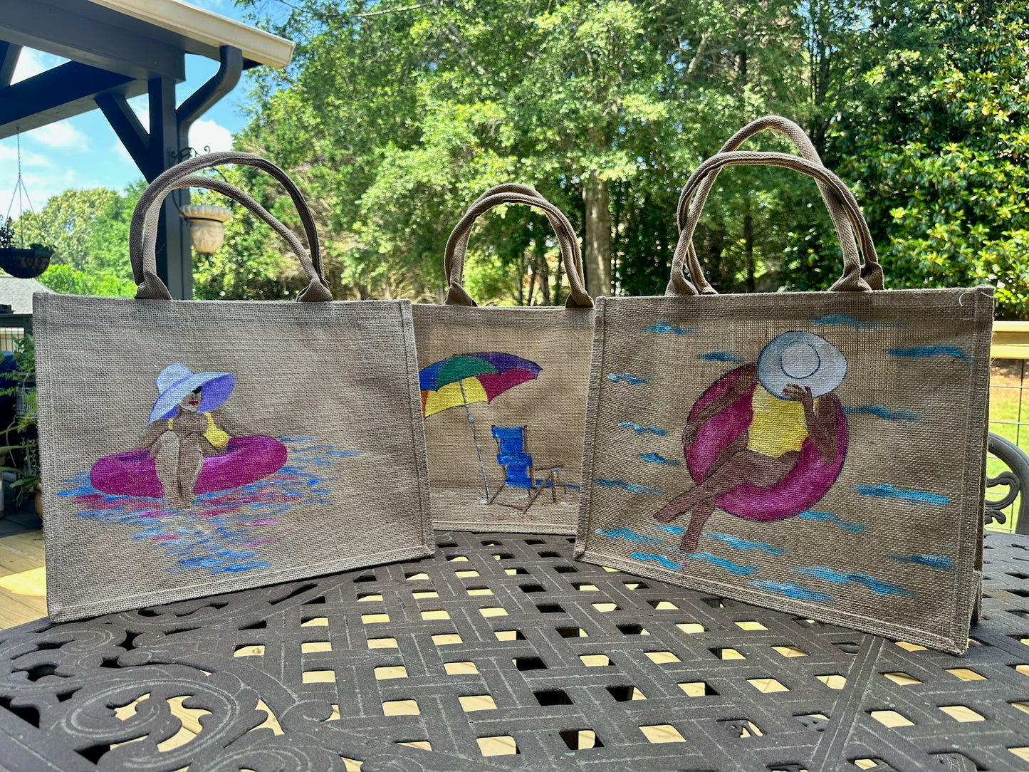 Hand Painted Jute Bags