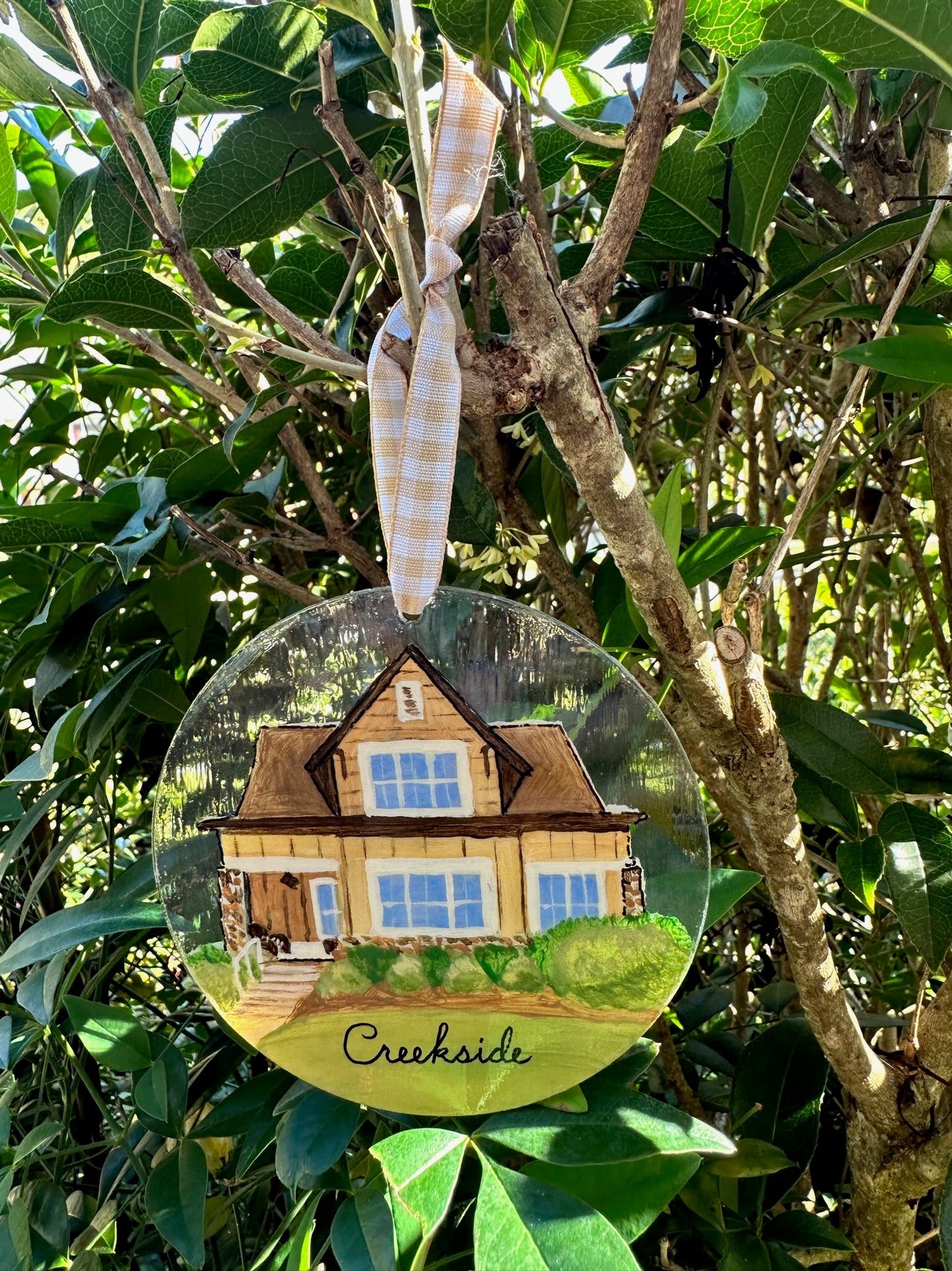 Custom Home or Location 4" porcelain ornament