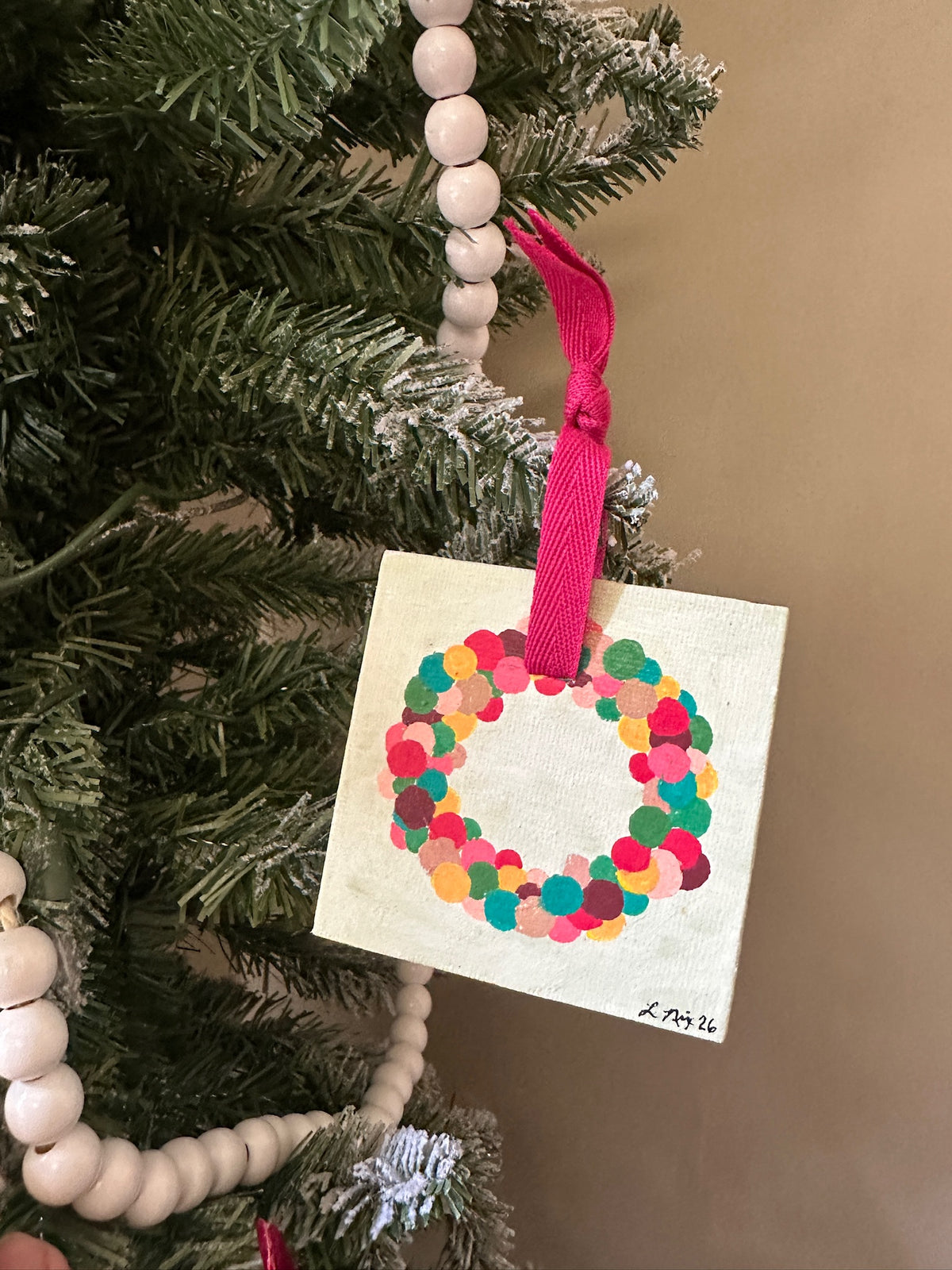 Mini Canvas Christmas Ornament