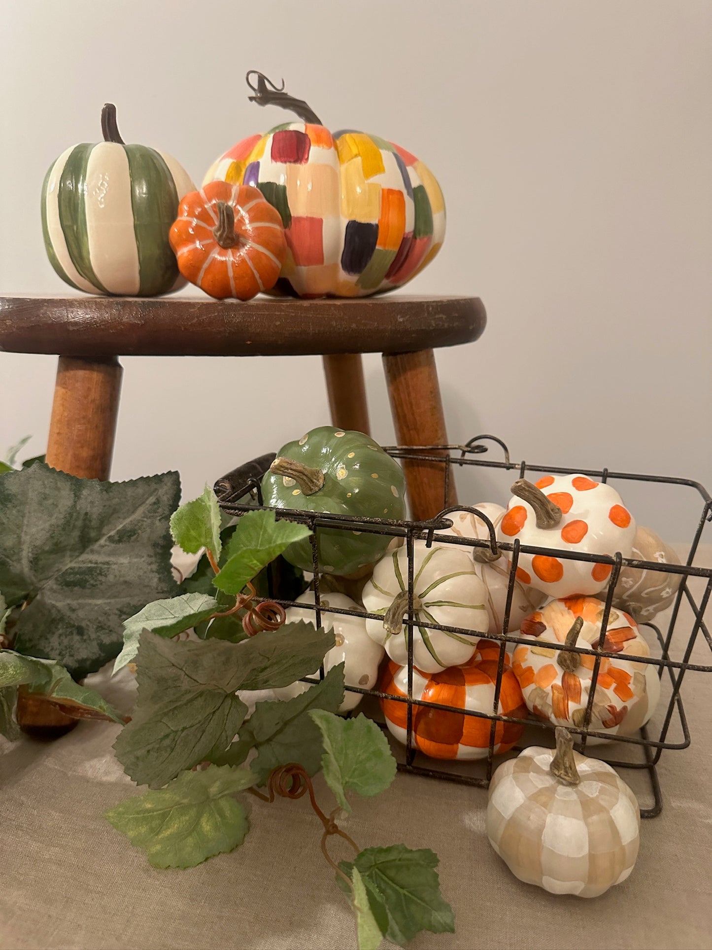 Medium Colorful Patchwork Pumpkin