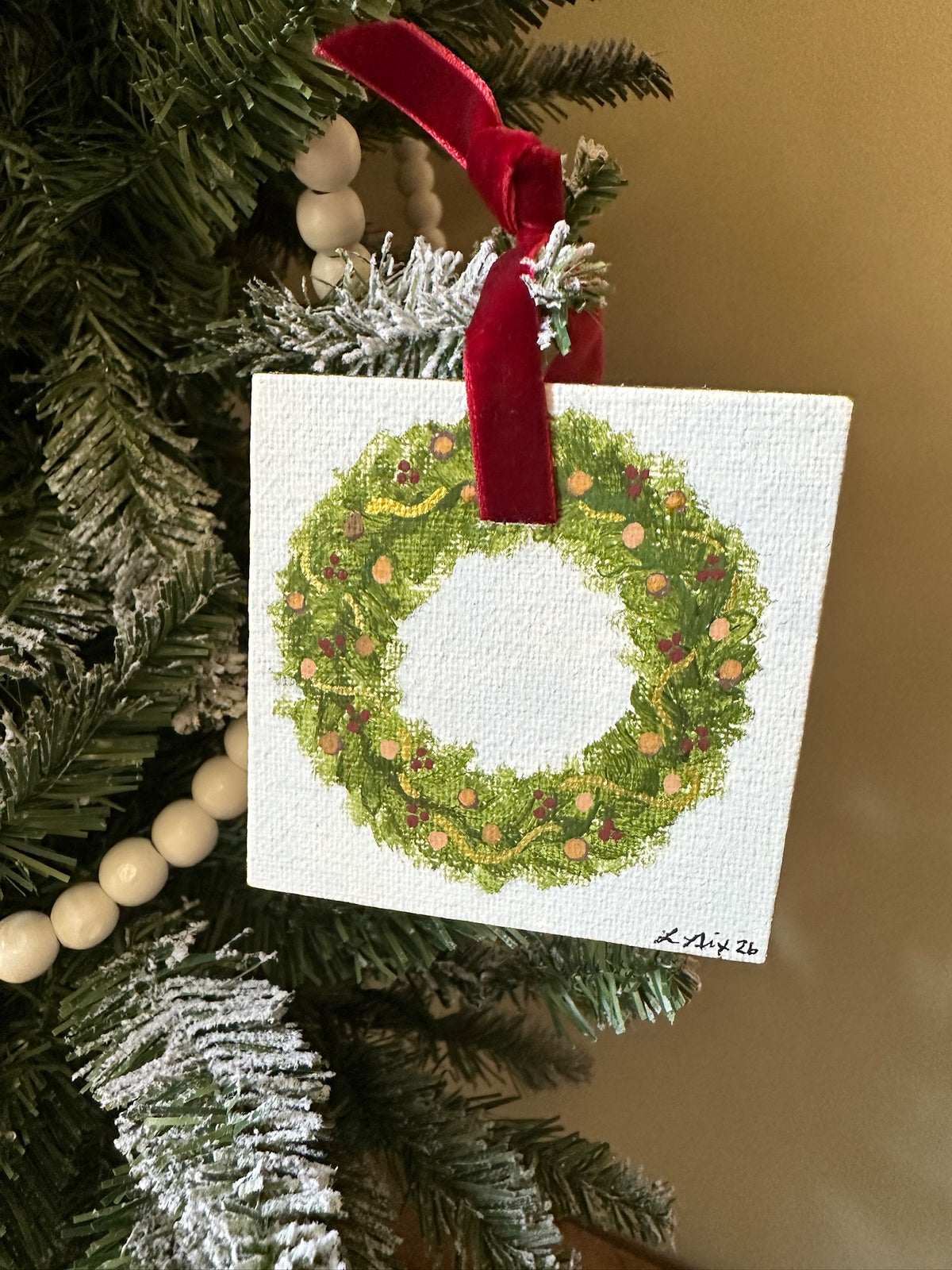 Mini Canvas Christmas Ornament