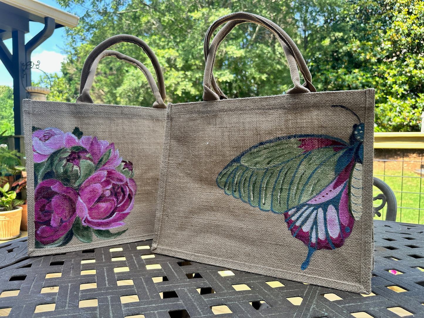 Hand Painted Jute Bags