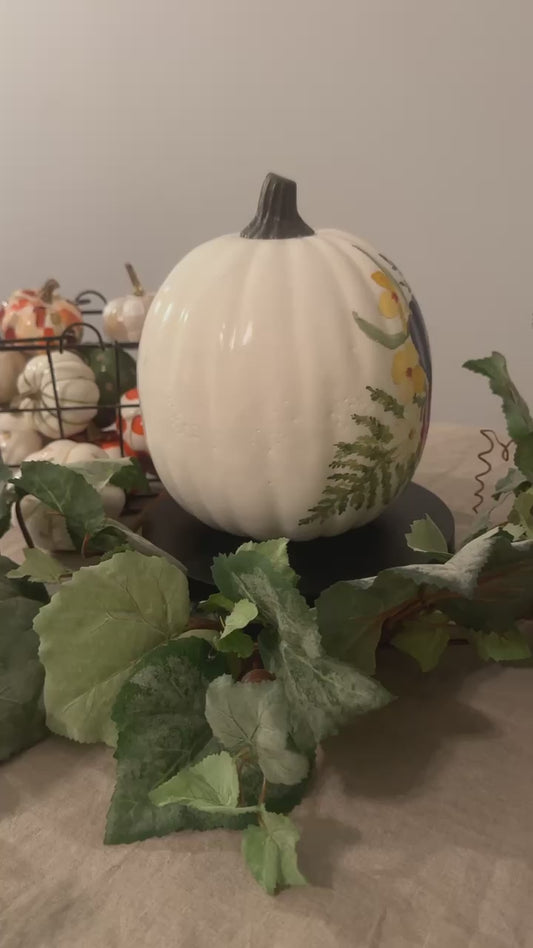 Large Fall Floral Pumpkin