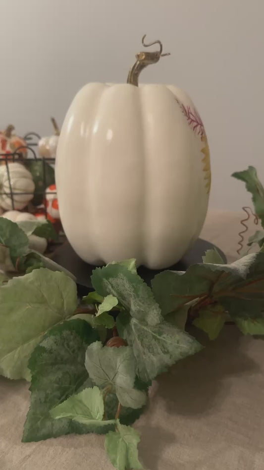 Large Boho Floral Pumpkin