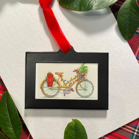 Christmas Bicycle framed ornament